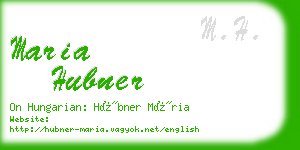 maria hubner business card